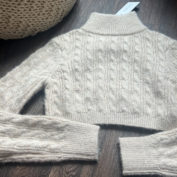 Lovers & Friends Everette Lurex Turtleneck Sweater in Nude - Picture 3 of 8